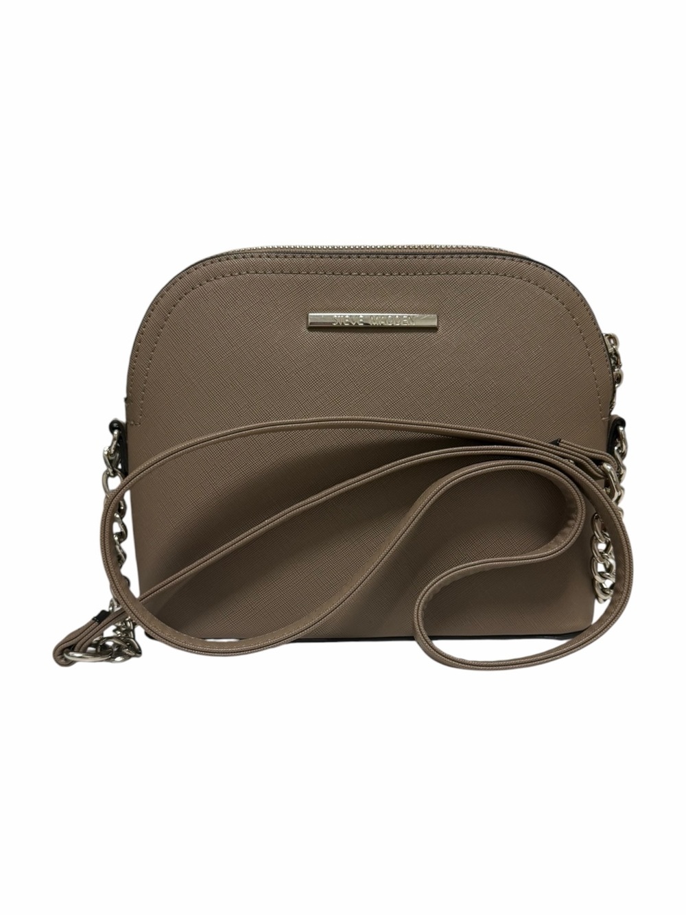Steve Madden Manmade Taupe Faux Leather Crossbody Handbag